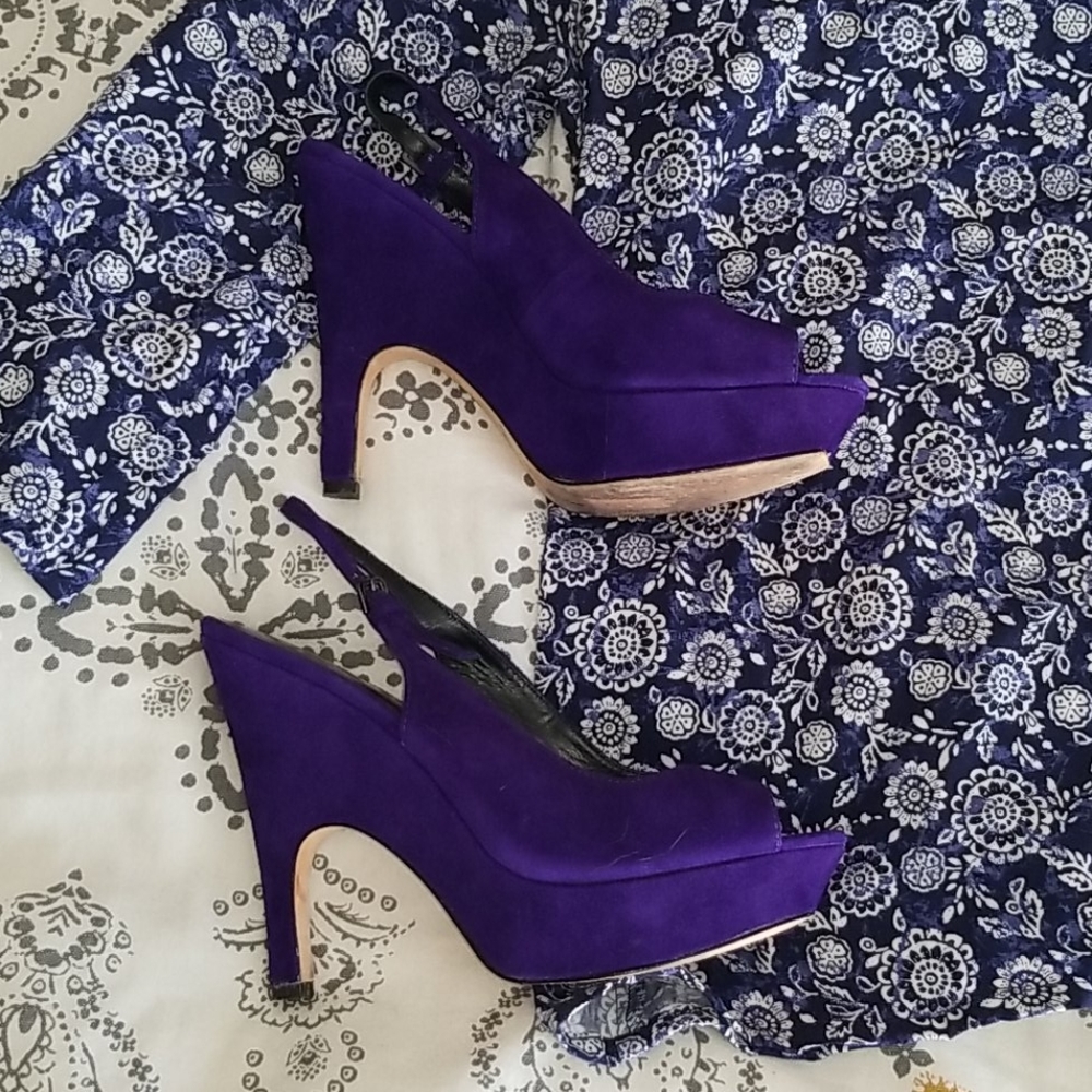 Purple Peep-toe Platform Heels *HOST PICK*